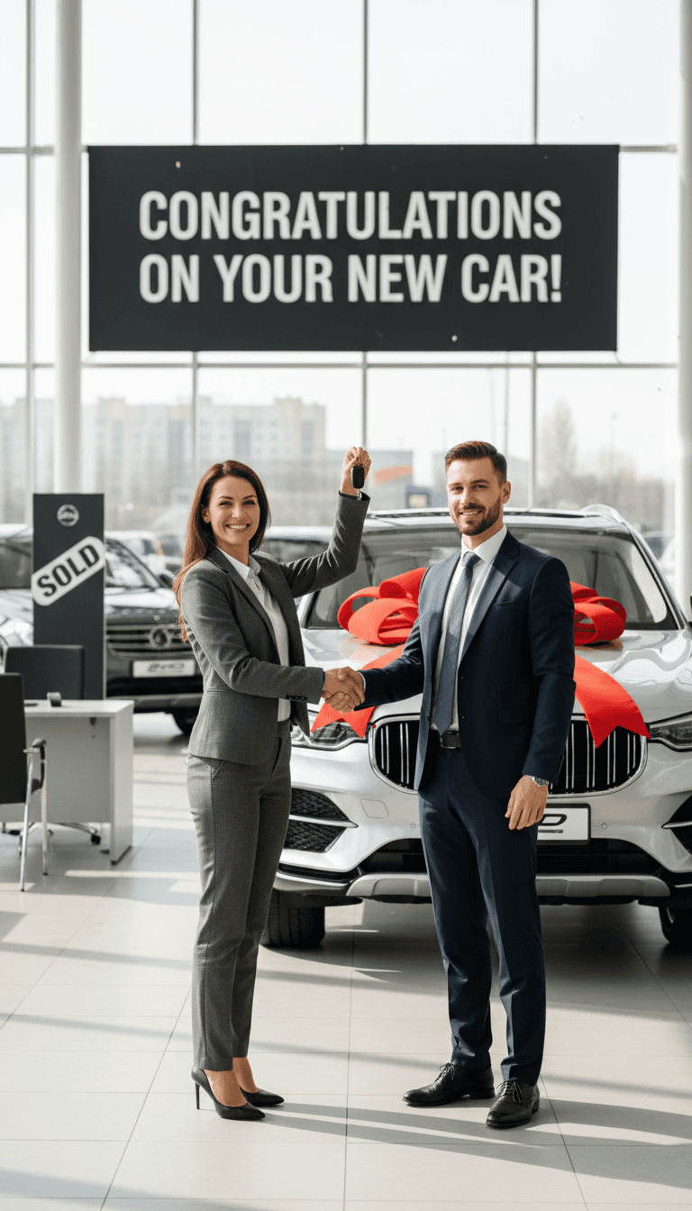 Handshake at car dealership