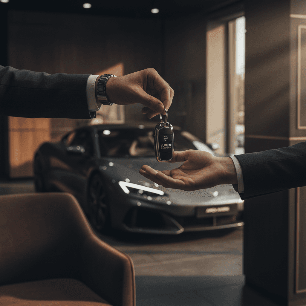 Car keys handover at dealership